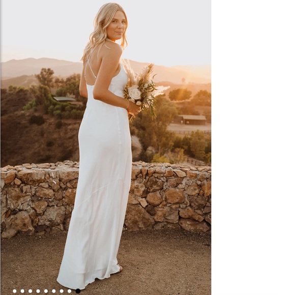 Show me your mumu Tuscany maxi slip silk wedding dress - Picture 2 of 6